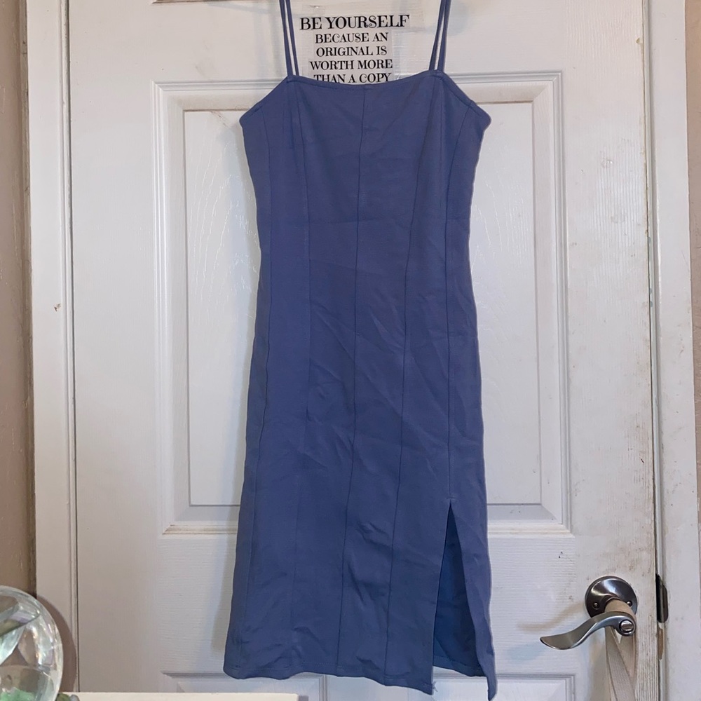 Forever 21 Blue Slit Tight Dress